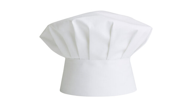 Isolated traditional white chef hat used by professional cooks in kitchens and restaurants