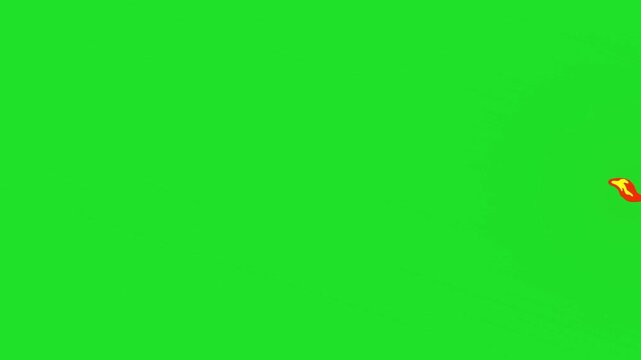 Realistic Burning Fire Flame Animation on Green Screen Background