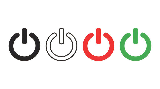 Power button icons in different states