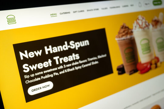Mexico city, mexico, 01 19 2026: shake shack website displaying new hand-spun sweet treats