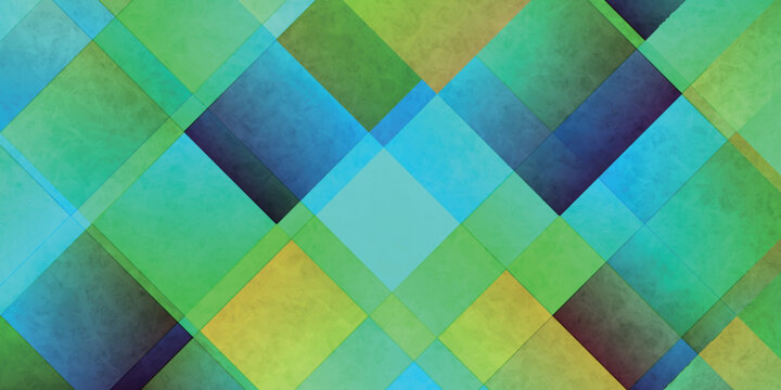Abstract geometric pattern with colorful squares and diamonds