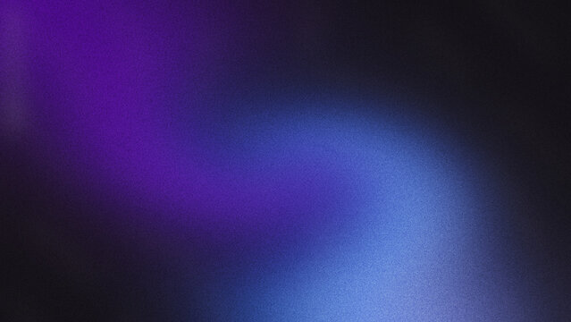 Aesthetic Dark Grainy Gradient Background with Glowing Purple Blue Light Leak Noise Texture