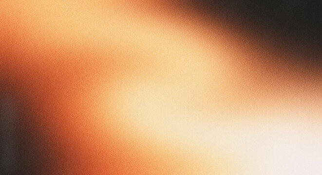 Abstract grainy gradient background with warm orange gold and black colors, textured minimalist banner for web design.