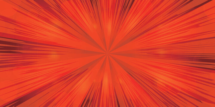 Vibrant Red Manga Style Speed Line Effect Background
