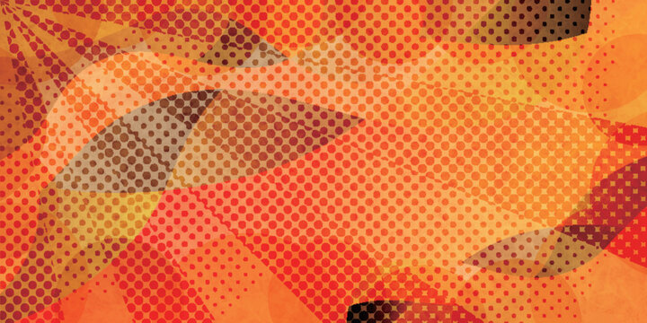Vibrant Abstract Comic Style Halftone Orange Background
