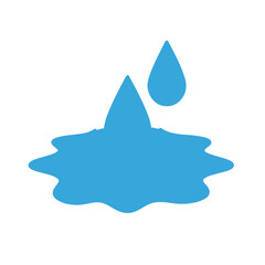 Obraz premium Blue Water Drop and Puddle Icon