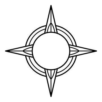 Abstract Compass Rose Design
