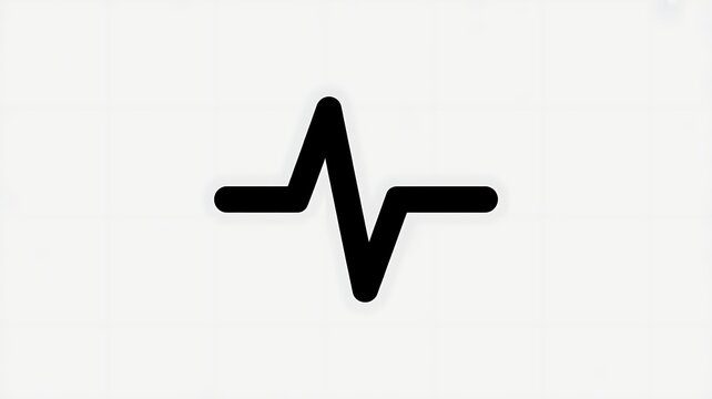 Heart beat black vector icon 