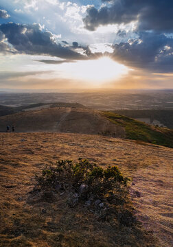 Malvern Hills sunset,on the day of UK Solar Eclipse 2026,Malvern,Worcestershire,England,UK