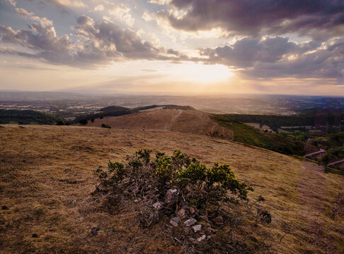 Malvern Hills sunset,on the day of UK Solar Eclipse 2026,Malvern,Worcestershire,England,UK