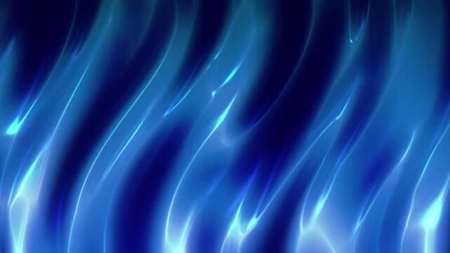 An abstract animated background featuring neon blue light waves flowing gently and elegantly. It showcases a liquid-like shimmer, sparkling energy lines, and dynamic, futuristic movement.