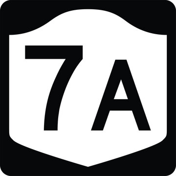 New York State Route 7A Highway White Black Route Marker Shield
