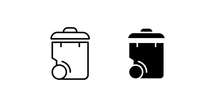 Garbage Waste Bin dual style icon set