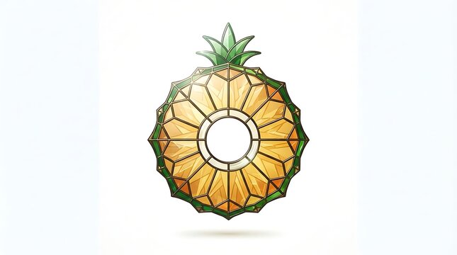 A stained glass pineapple decoration with a unique design and vibrant colors.