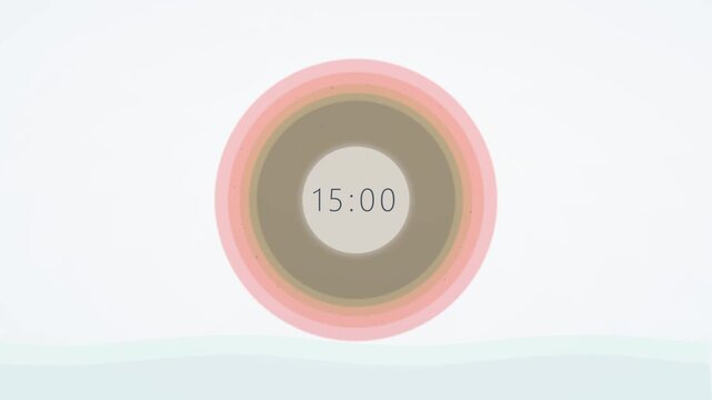 Minimalist Digital Countdown Timer with Concentric Circles