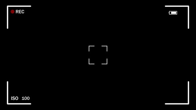 Animated Camera Viewfinder HUD Recording Screen Overlay with Alpha Channel