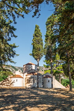 Panagia Kera Byzantine church exterior in Kritsa, Crete, Greece