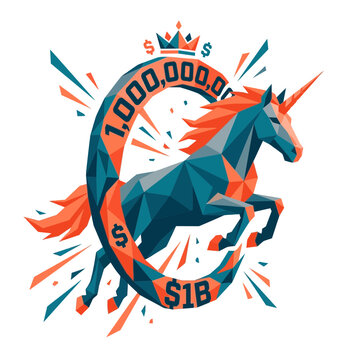 Geometric Unicorn with $1 Billion Valuation Symbol