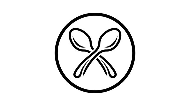 Crossed spoons icon simple line art