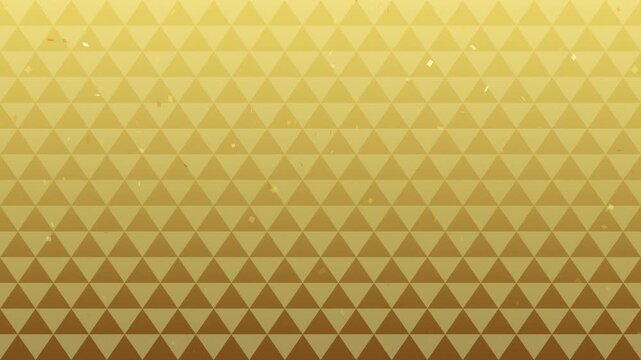 Falling Gold Confetti over Japanese Uroko Pattern Background, Seamless Loop