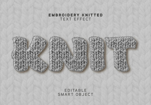 Embroidery Knitted Text Effect
