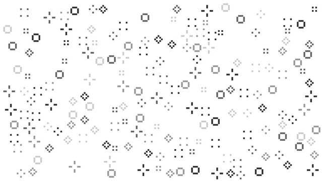 Minimalist Black and White Abstract Geometric Pixel Pattern Background