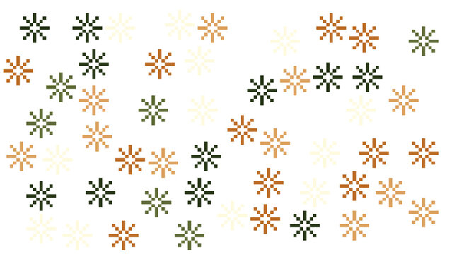 Minimalist geometric pattern with colorful asterisk stars on white background