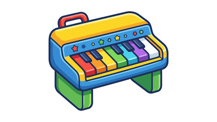 Colorful Toy Piano Cartoon Vector Illustration © Aisyah