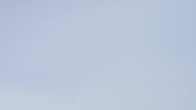 Slow-motion shot of small red chili peppers flying up into air against bright studio background