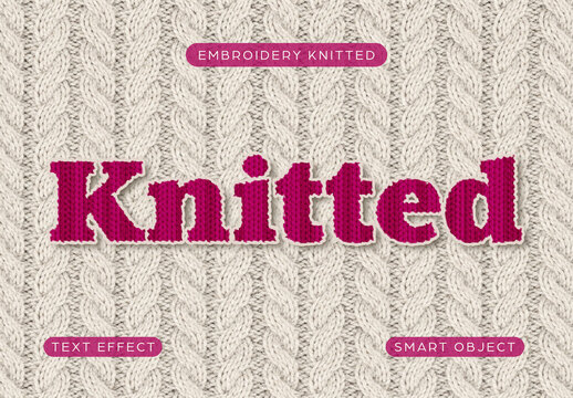 Embroidery Knitted Text Effect