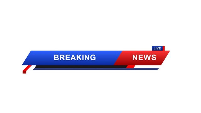 Breaking News Lower Third Banner Template for Television Broadcasting and Video Stream Overlay