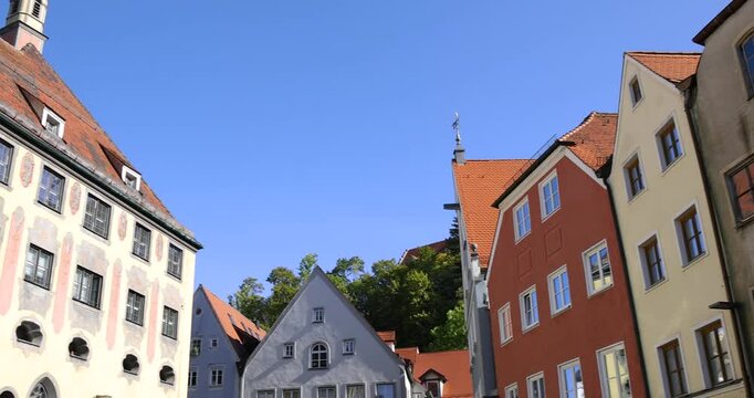 Traditional european architecture in a german town of Landsberg.
