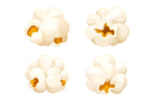 Fresh crunchy popcorn kernels isolated on transparent background png file