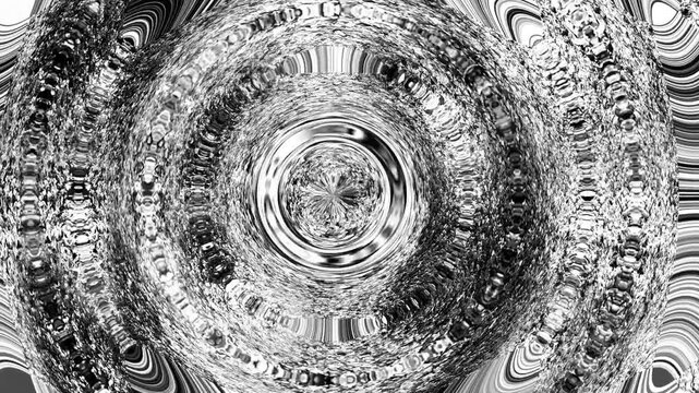 Abstract linear monochrome circles with grunge grainy texture background. Geometric motion design. 
