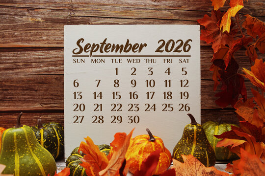 September 2026 annual monthly desk calendar for planning and management