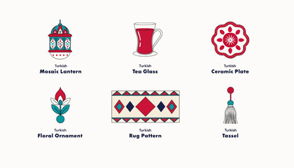 Fototapeta premium Turkish cultural symbols and ornaments