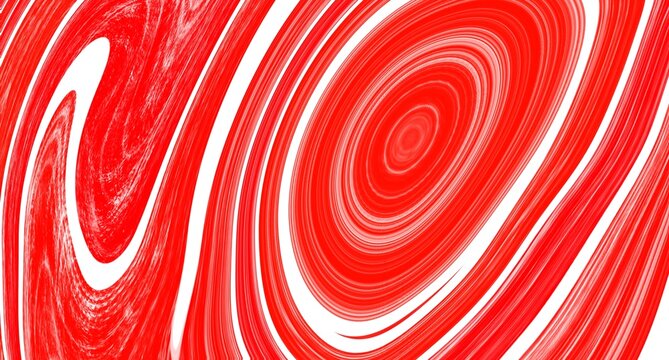 Abstract red and white liquid marble texture background with fluid swirl pattern