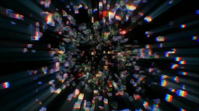 ノイズが徐々に画面を侵食していくサイバー空間