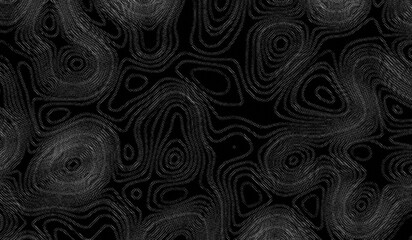 Black and White Topographic Map Contour Lines Vector Background © wiwin