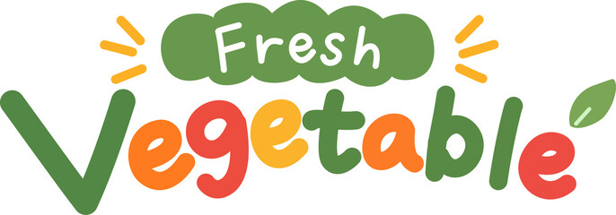 Naklejka premium Fresh Vegetable Logo Text Typography Design
