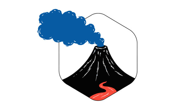 volcano eruption isolated on transparent background