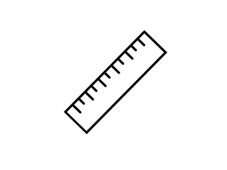 Set square ruler icon, triangle ruler line art vector illustration isolated on white background © Chasna