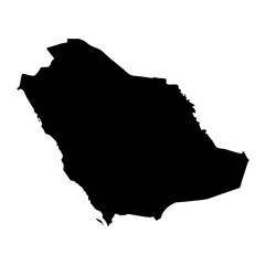 black silhouette map of Saudi Arabia isolated on a transparent background © lacrimoza