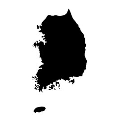 black silhouette map of South Korea isolated on a transparent background © lacrimoza