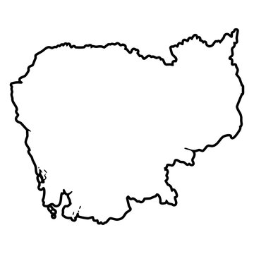 Japan black outline map isolated on a transparent background