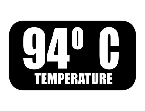 94&deg; C. Temperature degrees celsius vector isolated on white background