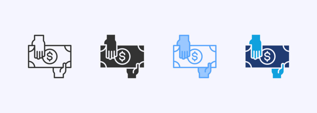 Compensation Icon Set Multiple Style Collection Vector Illustration