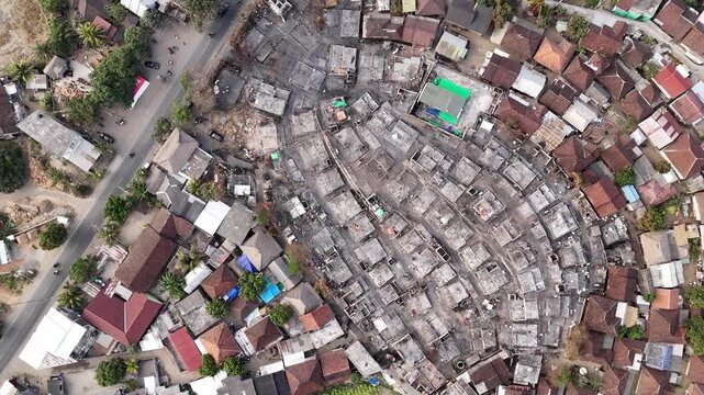Tragic Fire Destroys Traditional Houses in Sade Village, Lombok: Suku Sasak Cultural Heritage Disaster and Post-Disaster Destruction Scene
