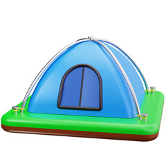 Blue Camping Tent 3D Illustrations © fyndertype