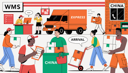 Naklejka premium International shipping and delivery concept